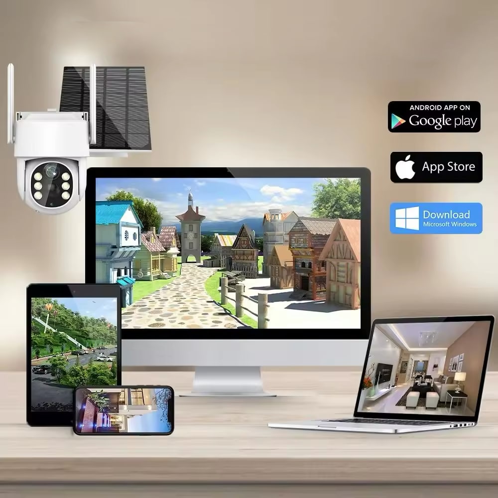 Безжична камера за външно наблюдение със захранване от соларен панел