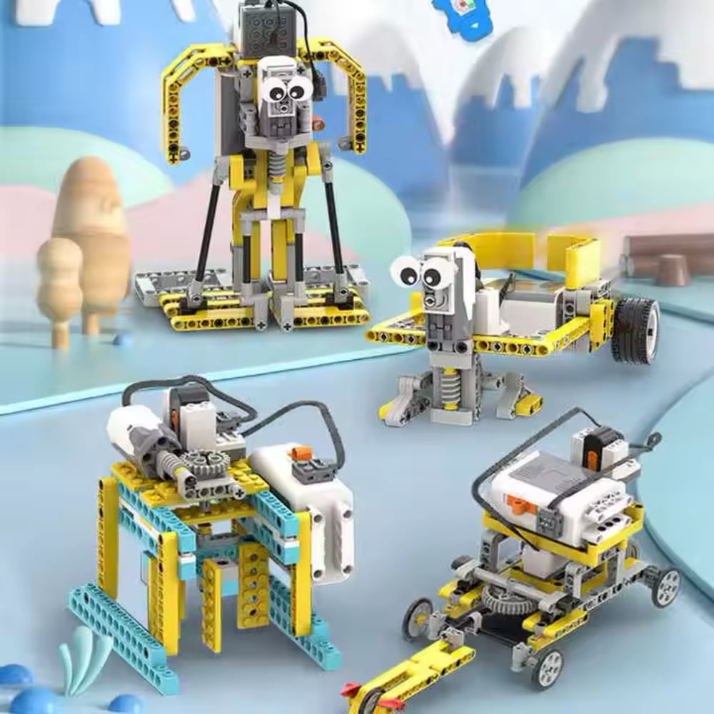 Роботизиран комплект за бъдещи инженери 50-в-1 - Интелигентен набор от 606 части „Направи си сам“ с дистанционно управление