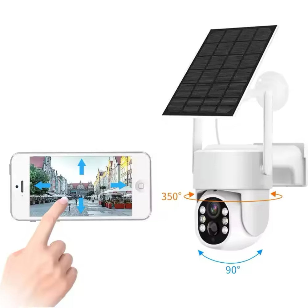 Безжична камера за външно наблюдение със захранване от соларен панел