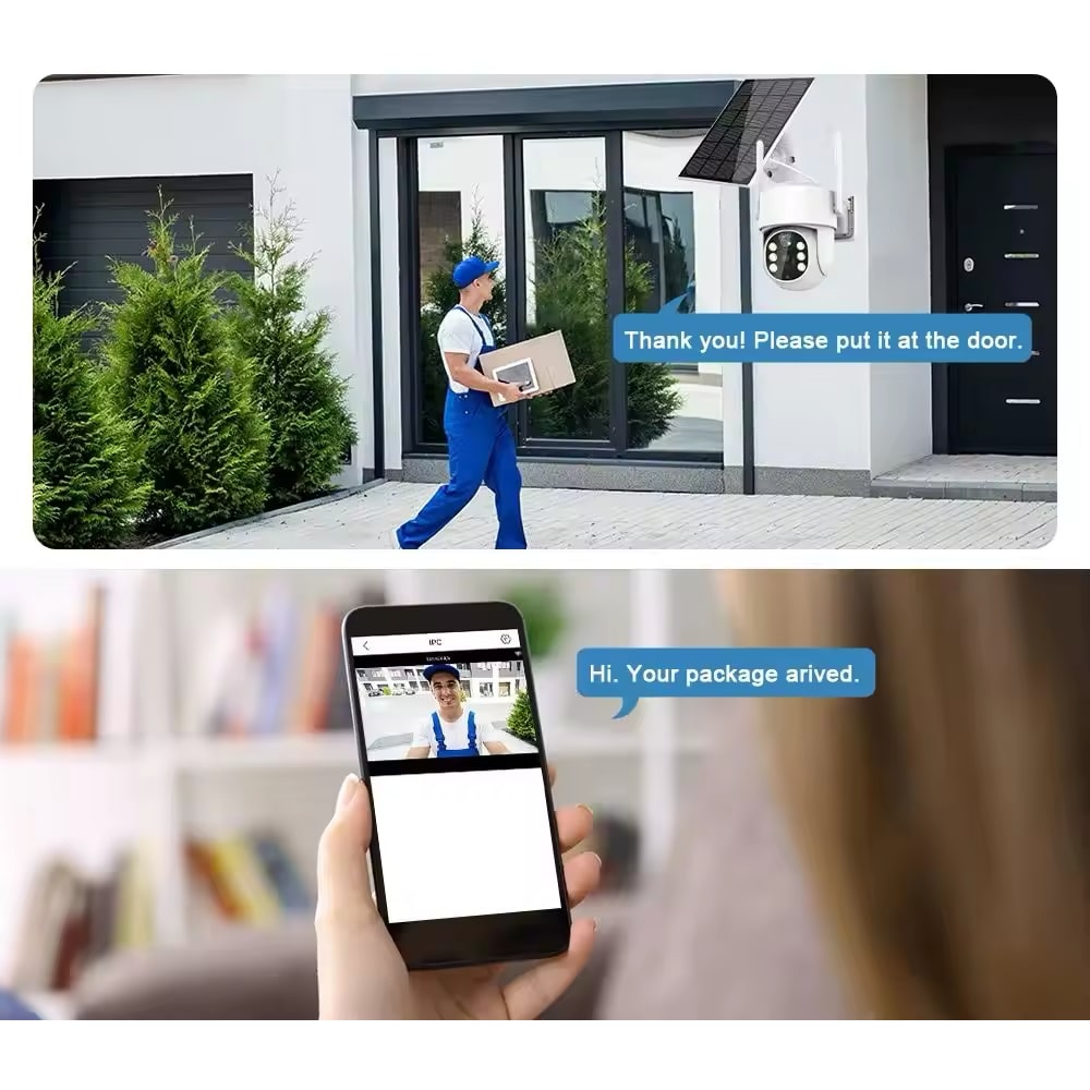 Безжична камера за външно наблюдение със захранване от соларен панел