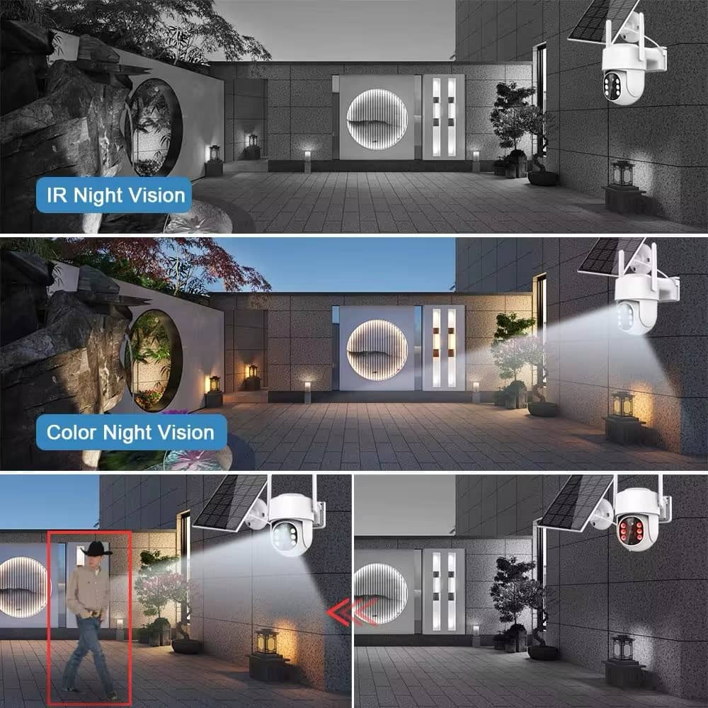 Безжична камера за външно наблюдение със захранване от соларен панел