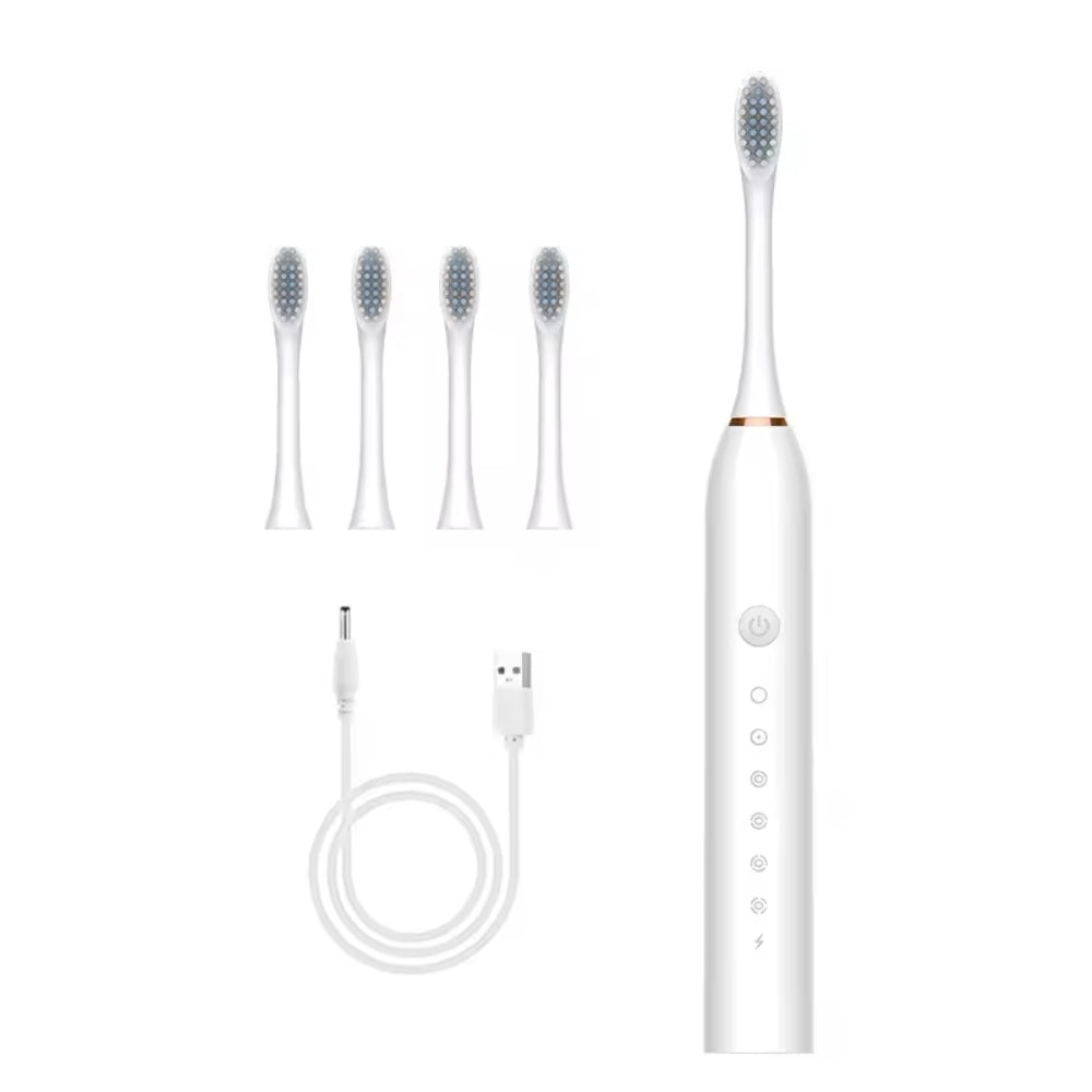 Електрическа четка за зъби с вграден таймер, 4 допълнителни глави за четки, стойка и кутия