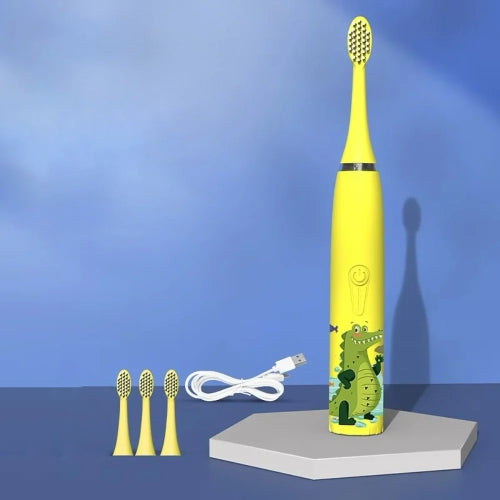 Детска електрическа четка за зъби с вграден таймер и 4 допълнителни глави за четки