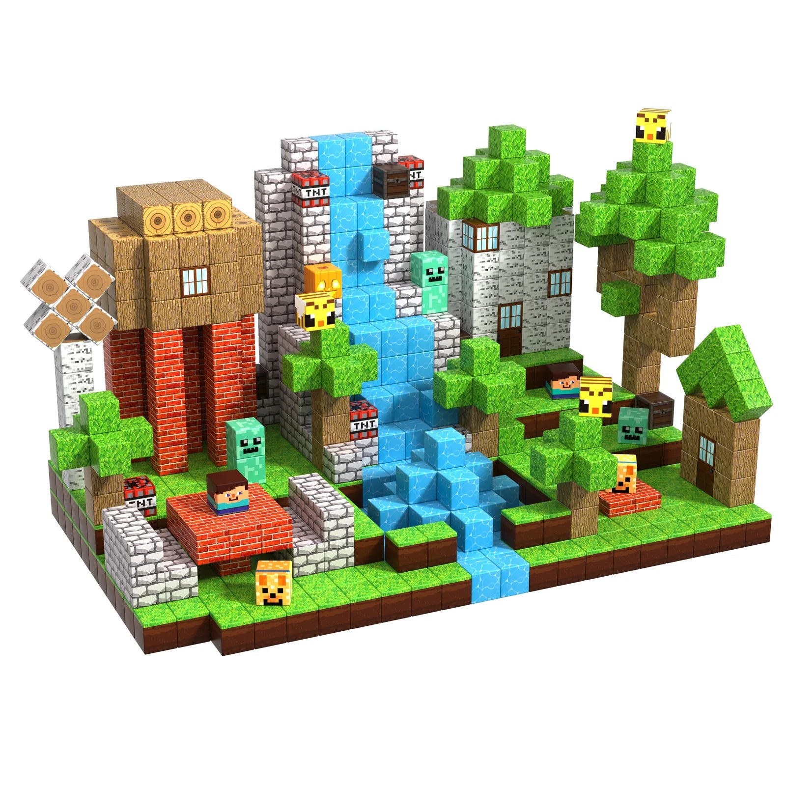 MAGNECRAFT Magnetic Blocks FOREST LIFE – 100 бр. магнитни кубчета за строене STEM за деца 3+