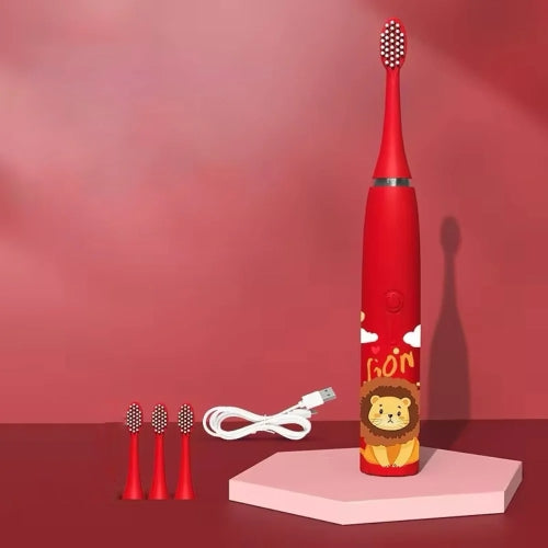 Детска електрическа четка за зъби с вграден таймер и 4 допълнителни глави за четки