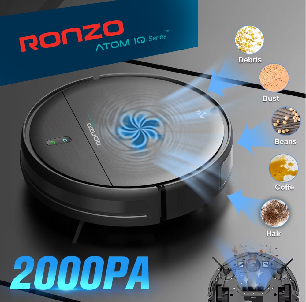 RONZO ATOM IQ Прахосмукачка и подочистачка-робот със станция за зареждане