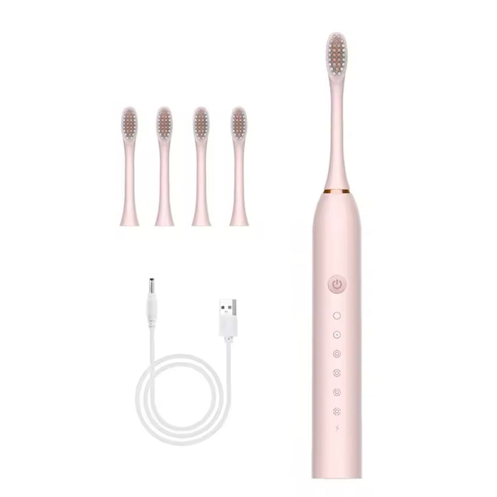 Електрическа четка за зъби с вграден таймер, 4 допълнителни глави за четки, стойка и кутия