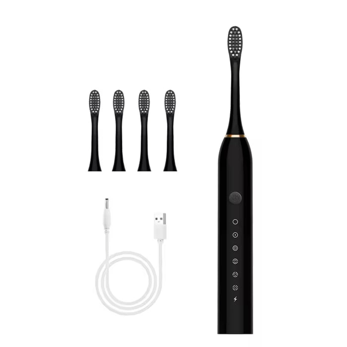 Електрическа четка за зъби с вграден таймер, 4 допълнителни глави за четки, стойка и кутия