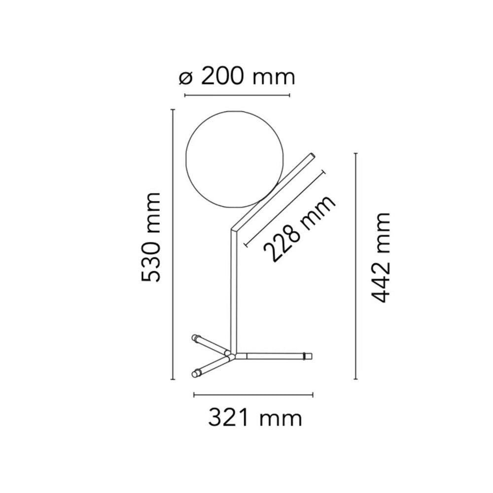 Дизайнерска настолна лампа Alaris, стъкло, метал